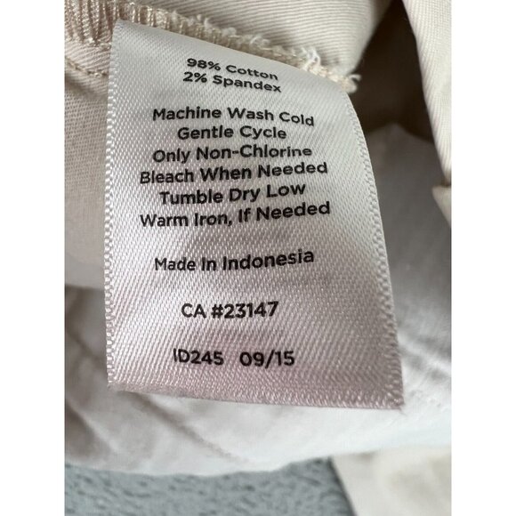 Talbots The Perfect Crop Curvy Fit Cream Pants 12p Capri Pockets Chino Stretch - Picture 5 of 11